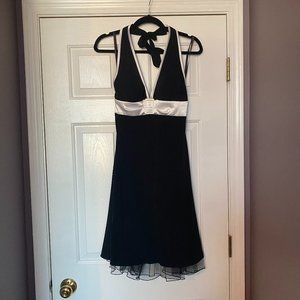 Black and white halter dress by Blondie Nites